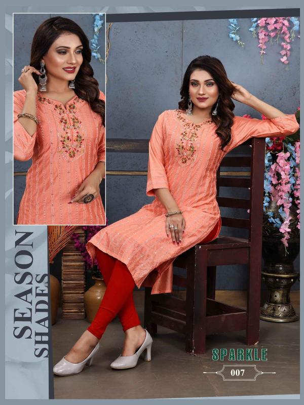 Aagya Sparkle New Regular Rayon Designer Kurti Collection